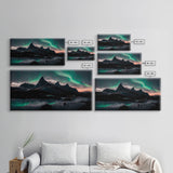 Northern Lights Fine Art Canvas Print, Aurora Wall Art , Landscape Print, Aurora Painting, Aurora Borealis Poster