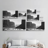 Framed Canvas Print of Cowboys Riding through Canyon, Western Wall Art for Living Room or Bedroom, Unique Home Decor