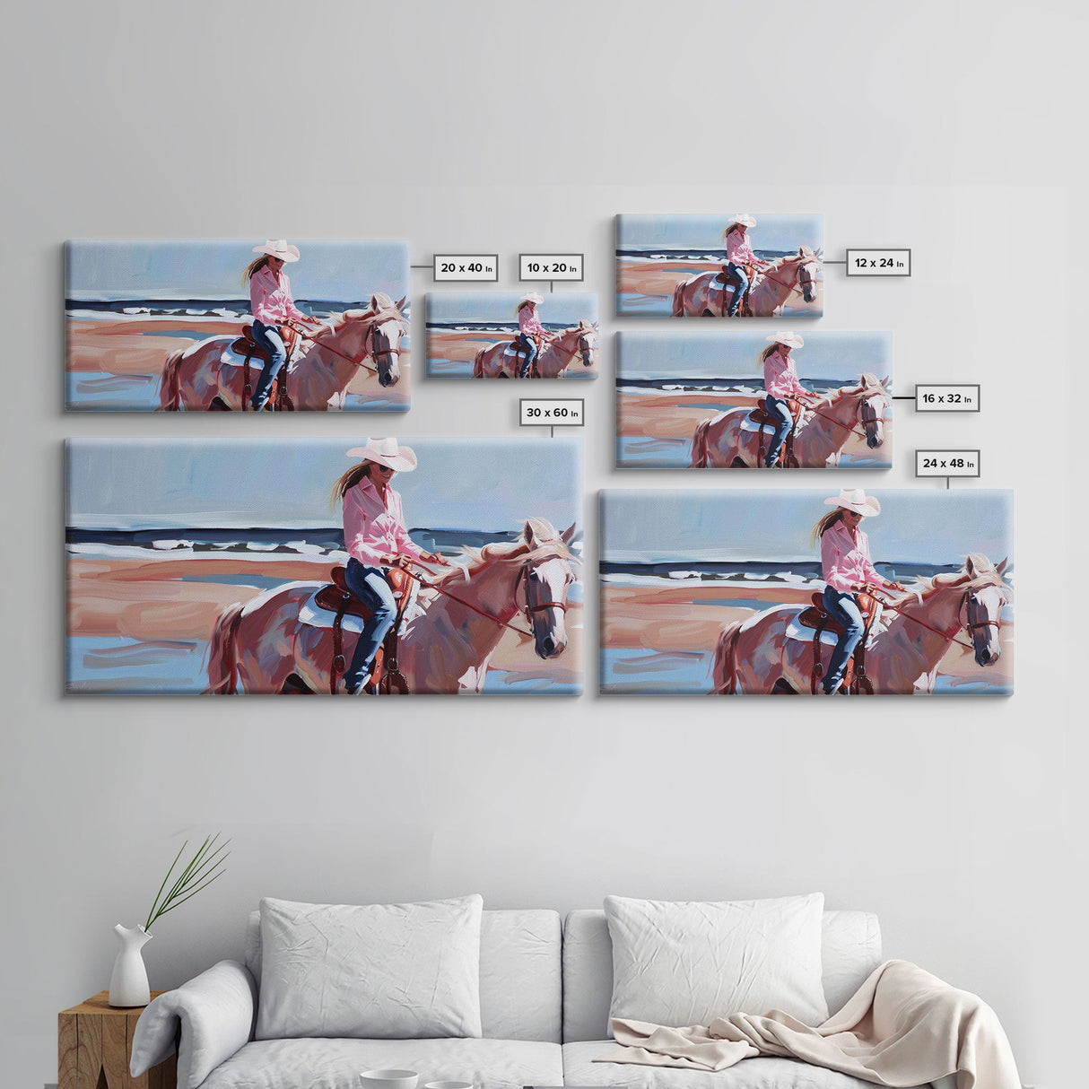 Cowboy Riding Bucking Horse, High Energy Framed Canvas Print, Perfect for Western Living Room Art, Bedroom Decor, Rustic Home Wall Art