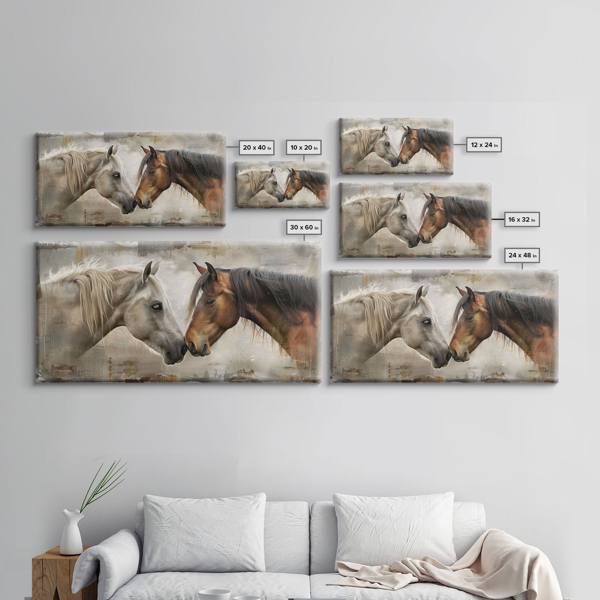 Cowboy Riding in Desert Landscape, Framed Canvas Print for Rustic Living Room Decor, Western Art for Home and Bedroom Decoration