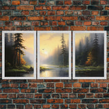 Forest Wall Art, Trees Art Print, Sunset Art, Forest Wall Art, Canvas Print, Wall Art, 3 Piece Wall Art, Dorm Room Art, Ranch House Decor