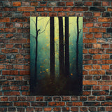 Magical Forest Oil Painting Style, Spooky Pirate Ship Art, Framed Canvas Print, Ready To Hang Framed Wall Art, Living Room Wall Hanging