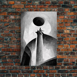Vintage Style Art Deco Statue Study, Framed Canvas Print, Retro Style Wall Art, 1920s - 1930s style Art