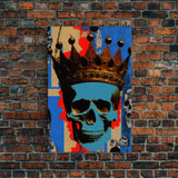 Skull With The Gold Crown, Framed Canvas Print, Unique Fantasy Undead Wall Art