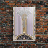 Art Deco Wall art, Framed Canvas Print, Art Deco, Gold art, Pastel colors, Midcentury Modern, Office decor, Living room art, Beautiful art