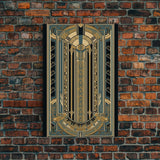 Art Deco Pattern Wall art | Framed Canvas Print | Art Deco | Gold & blue art | Wonderful art | Lines art | Geometric art | Living room art