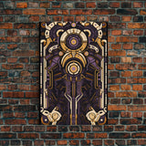 Art Deco Pattern Wall art, Framed Canvas Print, Art Deco, Patterns art, Yellow & purple art, Ornament art, Colorful painting, Light colors