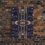 Midcentury Modern Wall art, Framed Canvas Print, Art Deco, Pattern art, Gold & purple art, Ornament art, Canvas wall art, Geometric art
