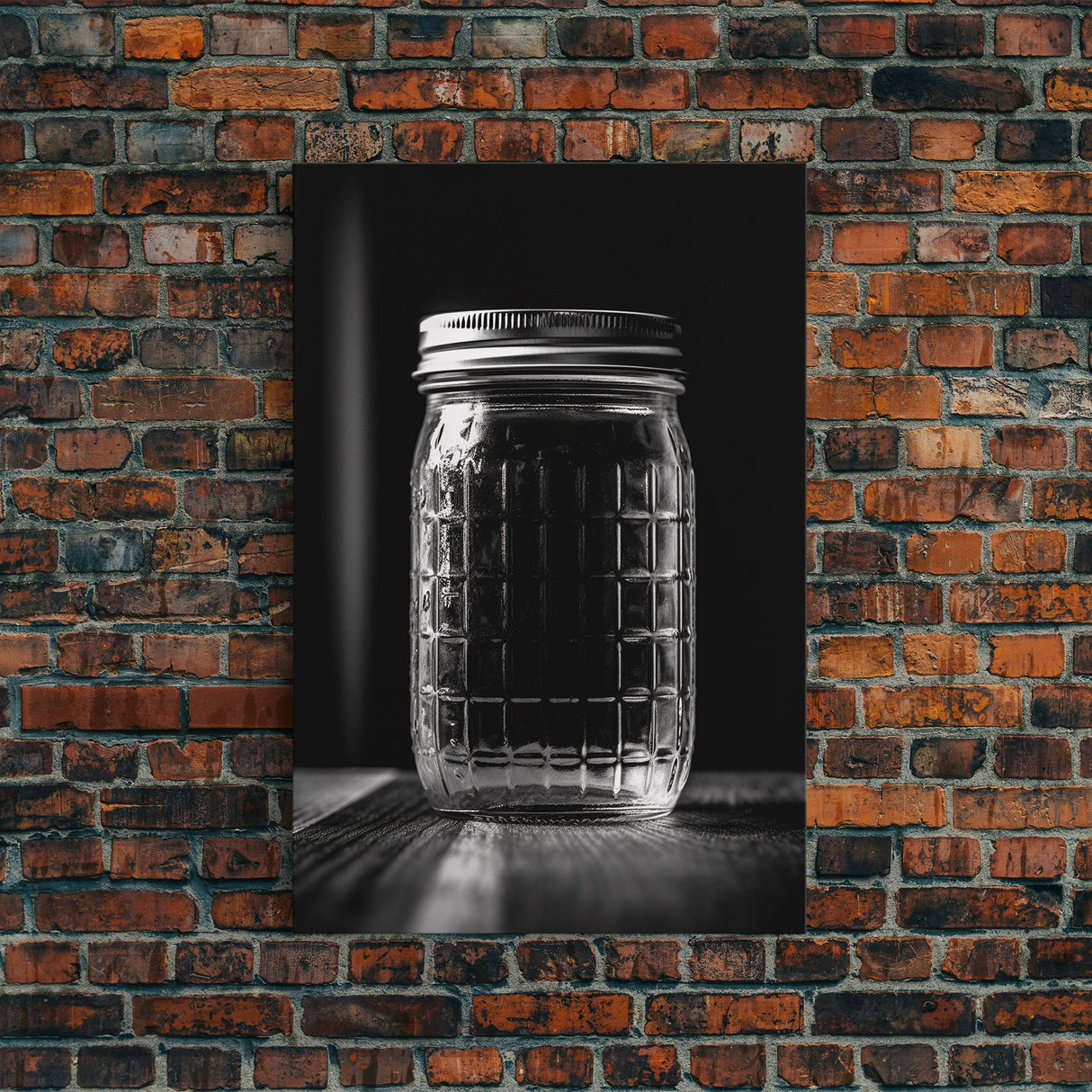 Mason Jar Wall Art, Jar Art Print, Black And White Art, Minimalist Art, Wall Decor, Canvas Art, Wall Art, Framed Canvas Wall Decor