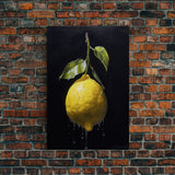 Lemon Wall Art, Food Wall Decor, Kitchen Wall Art, Fruit Art, Minimalist Wall Art, Wall Decor, Canvas Print, Wall Art, Framed Canvas