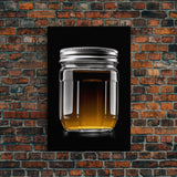 Mason Jar Wall Art, Kitchen Wall Decor, Jar Art, Minimalist Art, Wall Decor, Canvas Art, Wall Art, Framed Canvas Wall Decor