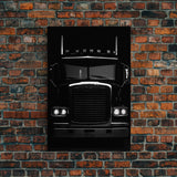 Semi Truck Wall Art, Big Rig Print, Black And White Print, Minimalist Print. Wall Decor, Canvas Art, Wall Art, Framed Canvas Wall Art