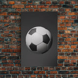 Soccer Ball Wall Art, Sports Wall Decor, Black And White Art, Minimalist Print, Wall Decor, Canvas Art, Wall Art, Framed Canvas Wall Art