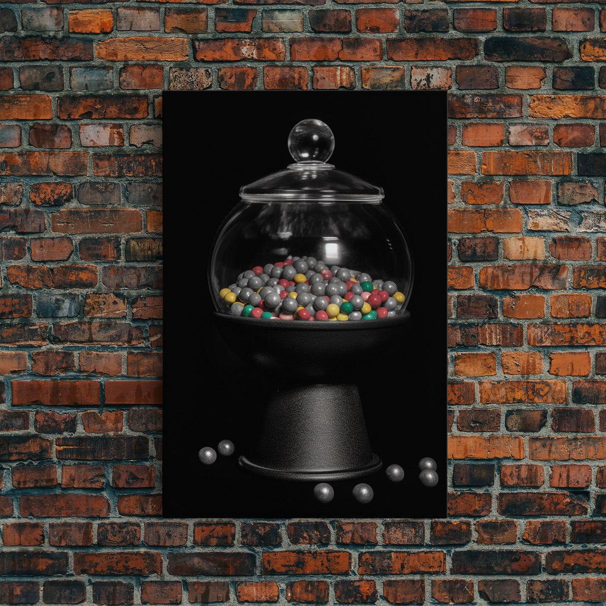 Gumball Machine Wall Art, Candy Dispenser Wall Decor, Kitchen Art, Minimalist Print, Wall Decor, Canvas Print, Wall Art, Framed Canvas