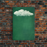 Emerald Green Rain Cloud Wall Art, Framed Canvas Or Poster Print, Abstract Art Print, Minimalist Wall Decor, Maximalist Decor, Dark Green