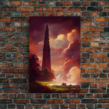 Dark Tower, High Fantasy Art Canvas Print, unique wall art, fantasy concept art