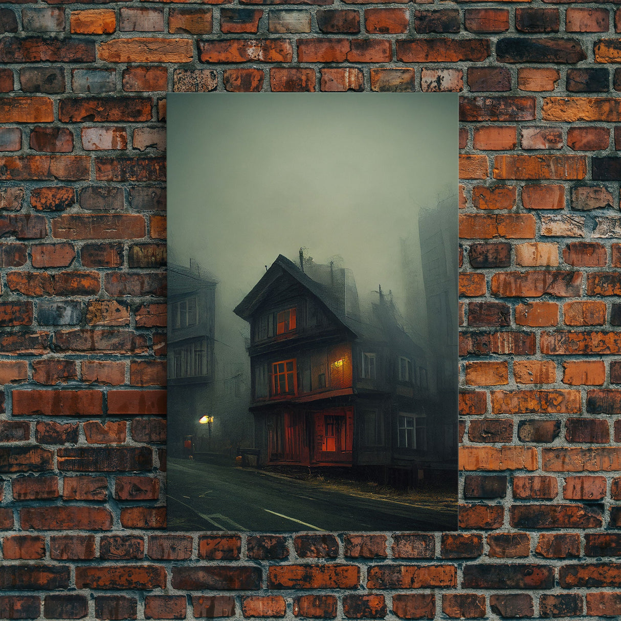 Spooky gloomy wall art, haunted house art, fine art poster print