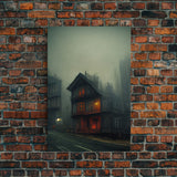 Spooky gloomy wall art, haunted house art, fine art poster print