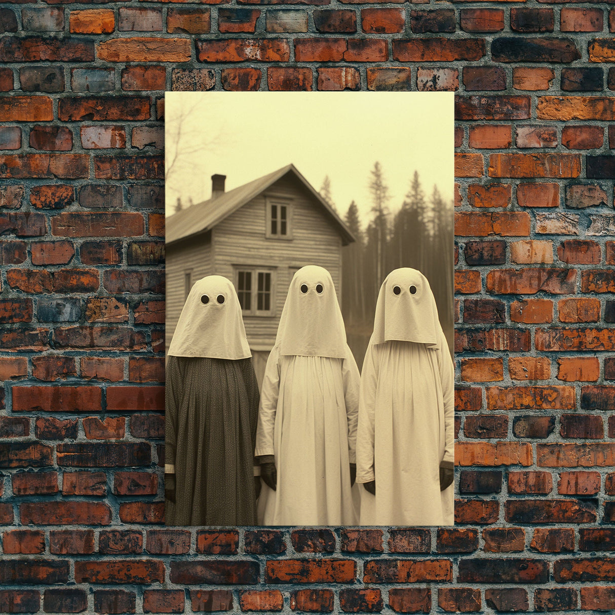 Ghost Art Print, Haunted House Art, Horror Art Print, Spooky Room Decor, Canvas Print, Wall Art, Vertical Print, Home Decor, Wall Decor