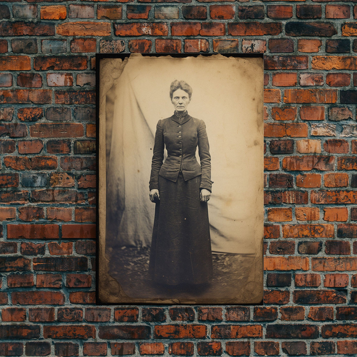 Portrait From Photo, Victorian Wall Art, Antique Photograph, Canvas Print, Wall Art, Vertical Print, Southern Decor, Victorian Woman