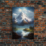Mountains Wall Art, Lake Wall Print, Landscape Wall Art, Canvas Print, Wall Art, Vertical Art, Client Gift, Ranch House Decor, Office Prints
