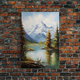 Lake Wall Art, Mountains Wall Print, Nature Landscape Print, Canvas Print, Wall Art, Vertical Art, Bedroom Prints, Home Decor Prints