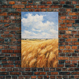 Wheat Feld Wall Art. Farm Wall Print, Landscape Art, Canvas Print, Wall Art, Vertical Art, Gift For Friend, Farmhouse Wall Decor, RV Decor