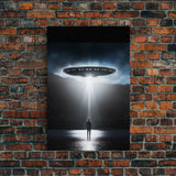 The Encounter, Framed Canvas Print, Scifi Canvas Art, UFO Photography