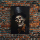 Creepy Clown Art Canvas Print, Victorian Horror Decor, Gothic Halloween Art, Framed Canvas, Halloween Canvas, Scary Wall Art, Unusual Decor