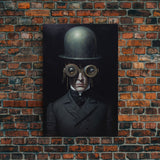 Portrait of a Victorian Steampunk Cyborg, Framed Canvas Print or Canvas, Cool Halloween Decor, Gothic Art