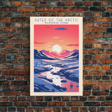 Gates Of The Arctic National Park Travel Art, National Park Print, Minimalist Travel Art, Midcentury Modern Style Landscape Painting