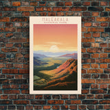 Haleakala National Park Hawaii Travel Art, National Park Print, Minimalist Travel Art, Midcentury Modern Style Landscape Painting
