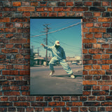 Street Dancer, Hip Hop Art, Urban Wall Art, Canvas Print, Wall Hanging, Portrait Art, Boys Bedroom Decor, College Dorm Decor, Modern Prints