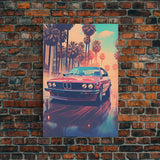 Red Sports Car, Classic Car Wall Art, Canvas Print, Wall Hanging, Portrait Art, Car Lover Gift, Above Bed Decor, Dorm Room Art, Office Decor
