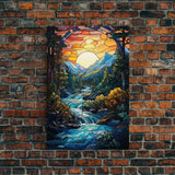 Abstract Wall Art, Nature Wall Art, Forest Print, Canvas Print, Wall Hanging, Portrait Art, River Art, Office Wall Decor, Housewarming Gift