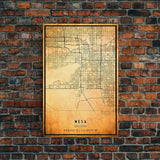 Mesa Arizona United States map print poster or Framed canvas | Arizona United States road map print poster canvas, distressed map art