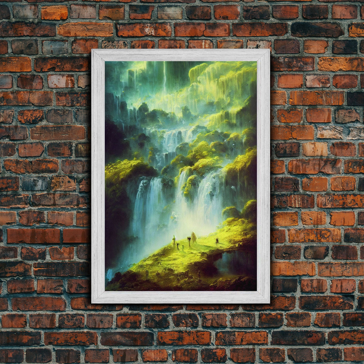 High Fantasy RPG concept art, Fantasy Landscape, Framed Canvas Print, Ready To Hang Framed Wall Art, Living Room Wall Decor