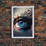 Vibrant Graffiti Eye Wall Art Canvas Print - Street Art Inspired Graphic Illustration Artwork