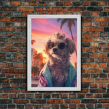 Shih Tzu In Sunglasses Blue Tracksuit Wall Print, Dog Portrait, Dog Art Print, Framed Wall Art, Framed Canvas, Wall Print, Wall Canvas