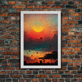 Los Angeles, California at sunset, canvas print, ready to hang wall art
