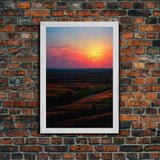 Sunset Over a Texas Field, Canvas Print, Landscape Art, Ready To Hang Wall Art