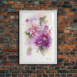 Vintage Style Framed Canvas Art, Vintage Floral Print, Vintage White Roses Painting, Still Life Botanical Farmhouse print, Flower Art