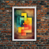 Framed Canvas Print Wall Art Set Color Blocks Abstract Shapes Illustrations Mid Century Modern Wall Art Boho Decor Abstract Wall Art