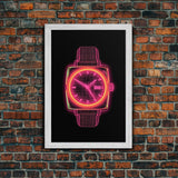 Vaporwave Wrist Watch Wall Decor, Vibrant Watch Wall Art, Minimalist Print, Wall Decor, Canvas Print, Wall Art, Framed Canvas