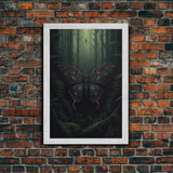 Butterfly Wall Decor, Butterfly In Woods, Green Wall Art, Insect Wall Decor, Wall Decor, Canvas Print, Wall Art, Framed Canvas