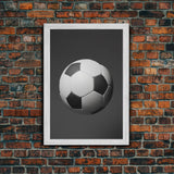 Soccer Ball Wall Art, Sports Wall Decor, Black And White Art, Minimalist Print, Wall Decor, Canvas Art, Wall Art, Framed Canvas Wall Art