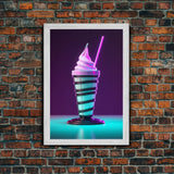 Milk Shake Wall Art, Kitchen Wall Decor, Vibrant Wall Art, Kitchen Art, Minimalist Print, Wall Decor, Canvas Print, Wall Art, Framed Canvas