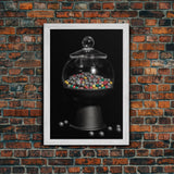 Gumball Machine Wall Art, Candy Dispenser Wall Decor, Kitchen Art, Minimalist Print, Wall Decor, Canvas Print, Wall Art, Framed Canvas