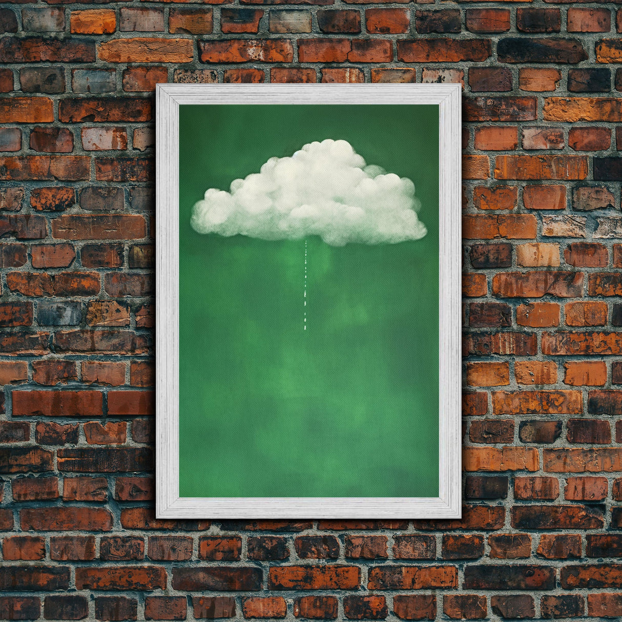 Dark Green Rain Cloud Wall Art, Framed Canvas Or Poster Print, Abstract Art Print, Minimalist Wall Decor, Maximalist Decor, Emerald Green