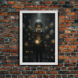 Dark Fantasy Art, Spooky Decor, Goth Decor, Canvas Print, Wall Art, Vertical Print, Dark Wall Art, Video Game Art, Gaming Wall Decor